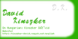 david kinszker business card